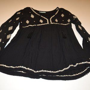 Maurices Peasant Embroidered Long Sleeve Shirt